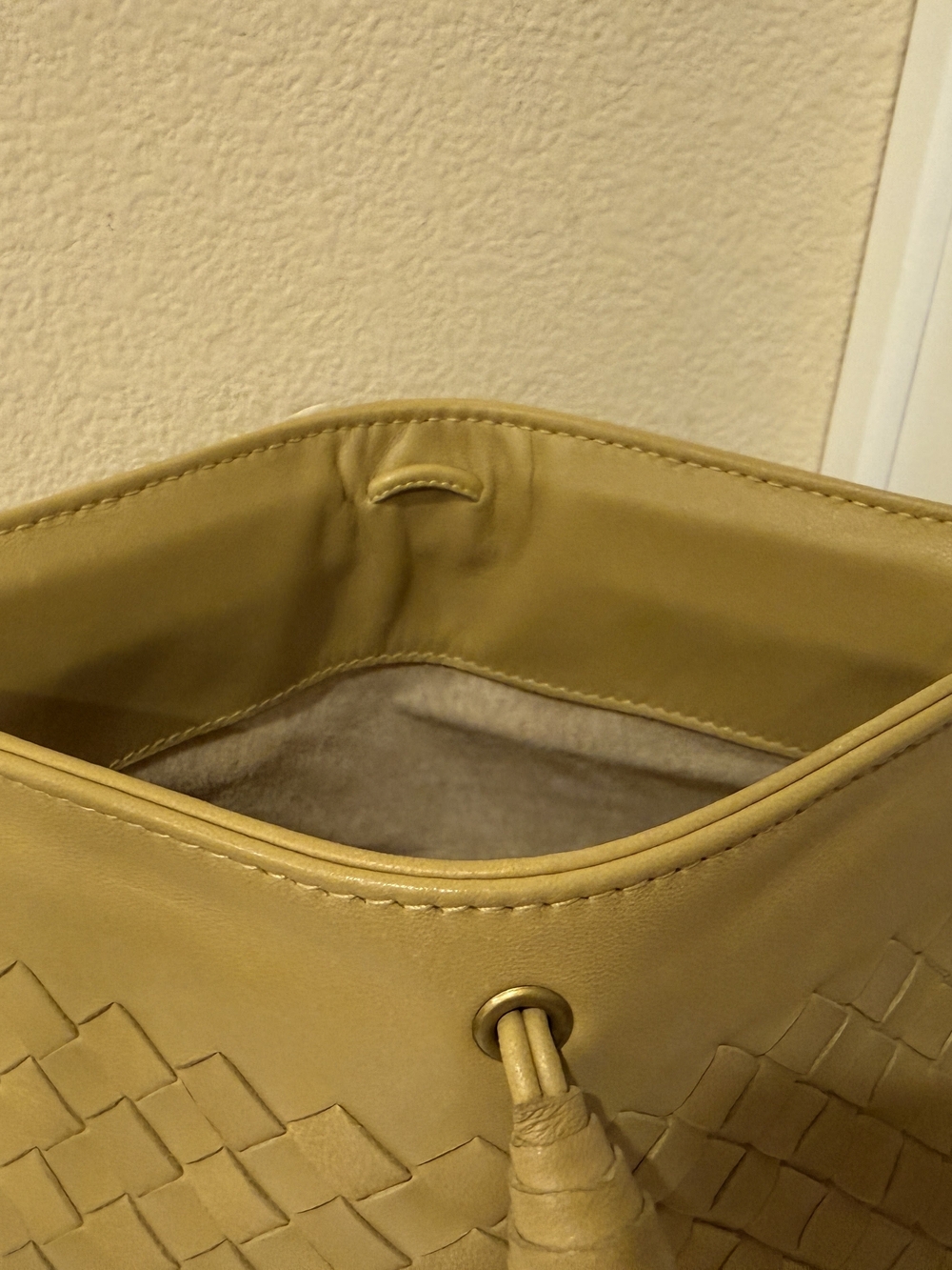 Bottega Veneta Intrecciato Shoulder Bag Woven Leather Frame Pochette Yellow - Picture 12 of 16